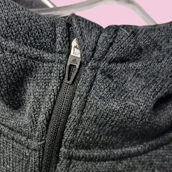 Adidas Climalite Run Hoodie Jacket Mens Full-Zip With Pockets Charcoal Large - Picture 5 of 16